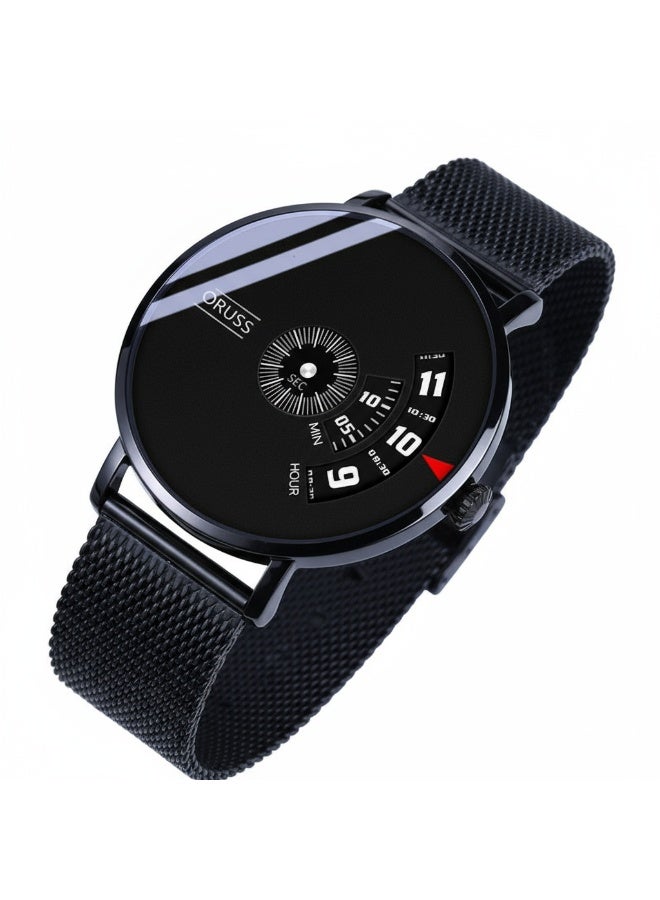 ساعة نسائية تناظرية مقاومة للماء من الفولاذ المقاوم للصدأ، ساعة تناظرية مقاومة للماء من الفولاذ المقاوم للصدأ للجنسين - Image 1