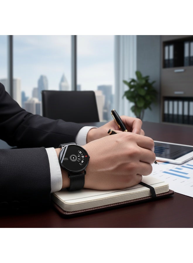 ساعة نسائية تناظرية مقاومة للماء من الفولاذ المقاوم للصدأ، ساعة تناظرية مقاومة للماء من الفولاذ المقاوم للصدأ للجنسين - Image 5