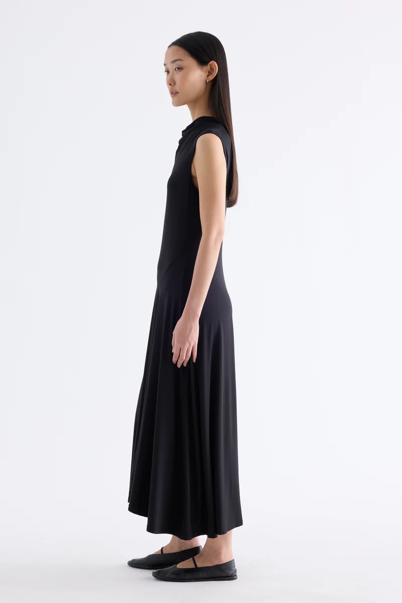 The Editor's Market  Irica Drape-Neck Asymmetrical Dress for Women | Best Price UAE