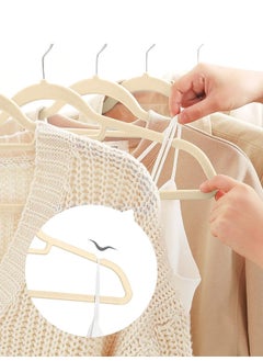 ALMUFARREJ 100 Pieces Beige Velvet Non-Slip Hangers  - Image 5