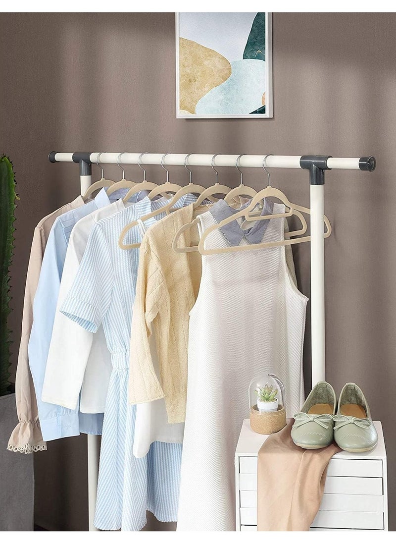 ALMUFARREJ - 100 Pieces Beige Velvet Non-Slip Hangers - Image 1