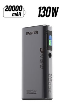 Faster 20000 mAh Power Bank - 130W PD Fast Charging Portable Charger - Laptop Mobile Charger Portable with 2 USB C Ports & 1 USB A Port - Battery Pack For Laptop MacBook Dell iPhone Samsung - Compact Powerbank with Digital Display  - Image 1