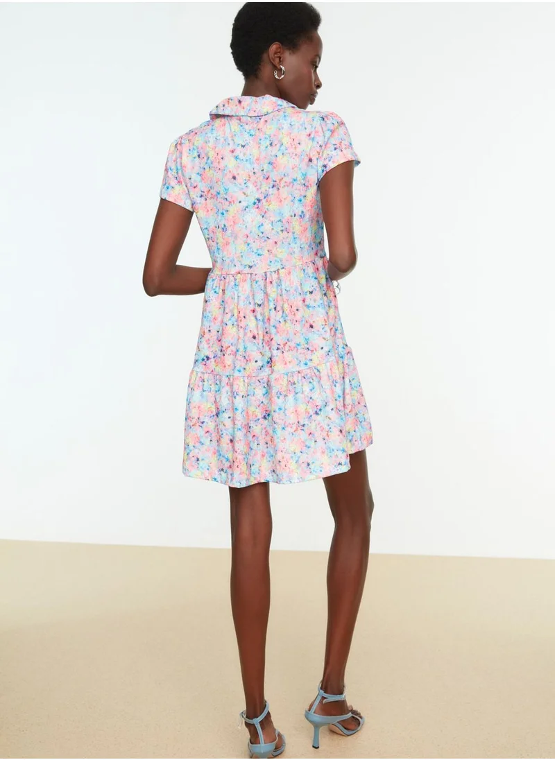 trendyol Floral Print Knitted Dress