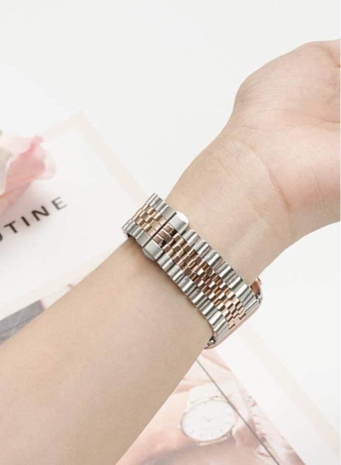 إلترازون Replacement Band Compatible with Apple Watch 44mm / 42mm Stainless Steel Solid Strap Metal Bracelet for Apple Watch Series 7 6 5 4 3 2 SE (Silver - Image 3