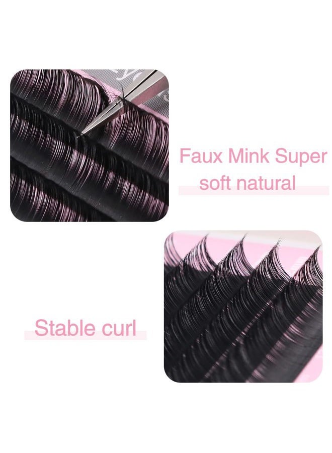 Qeelasee (D, 13mm) - Faux Mink Silk Eyelash Extensions 0.03mm D Curl 13mm Semi-Permanent Individual Lashes Extension Professional Salon Use - Image 5