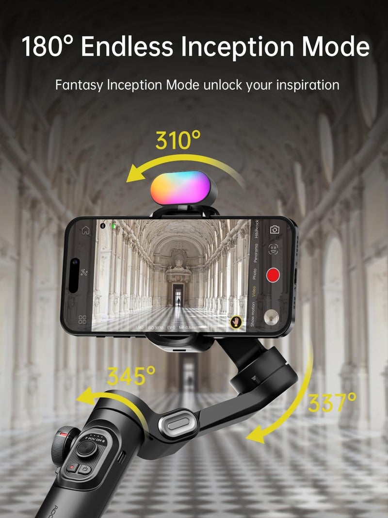 AOCHUAN Smart XE Gimbal Stabilizer for Smartphones with Magnetic Fill Light - Image 4