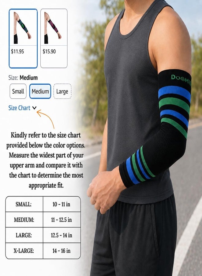 Doc Miller Compression Arm Sleeves 15-20 mmHg for Men and Women, Lymphedema, Swelling and Circulation Support, Pain Relief, Elbow, Forearm and Upper Arm Coverage, UV Protection, Sports & Recovery - Image 3