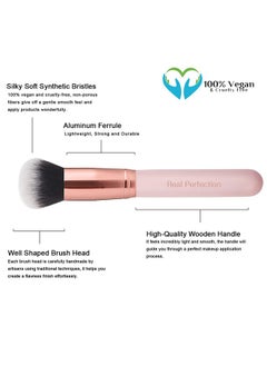 Real Perfection Real Perfection Makeup Brush Set 16 Pcs with 1 Eyebrow Razor Premium Synthetic Foundation Powder Concealers Eyeshadow Blush Makeup Brushes Make up Brushes Kit (Pink)  - Image 4