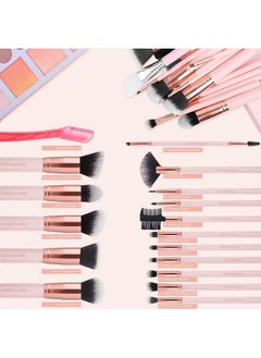 Real Perfection Real Perfection Makeup Brush Set 16 Pcs with 1 Eyebrow Razor Premium Synthetic Foundation Powder Concealers Eyeshadow Blush Makeup Brushes Make up Brushes Kit (Pink)  - Image 2