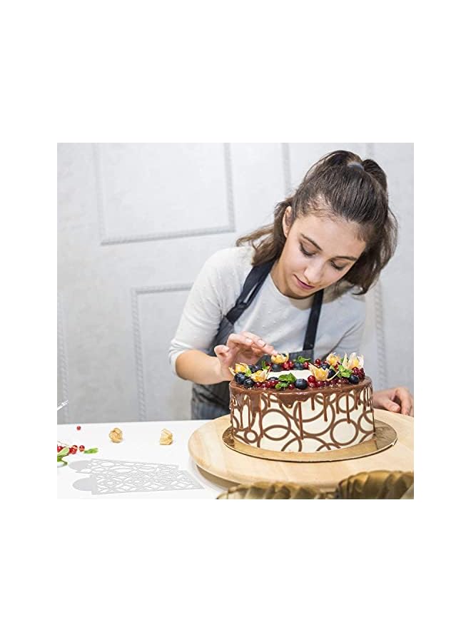 S-TOP 16 Pcs Cake Decorating Stencils, Floral Wedding Molds, Reusable Diy Baking Decor Mold For Decoration, Cookie Fondant Dessert Supplies, Hollow Lace Decoration Molds - Image 3