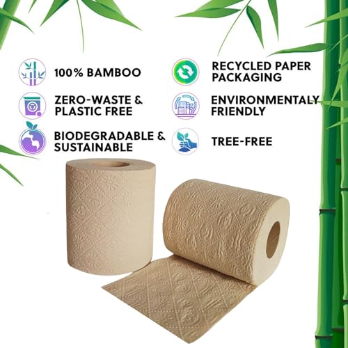 BOONBOO Bamboo Toilet Paper, 3-Ply Unbleached, 4 Rolls - Image 3