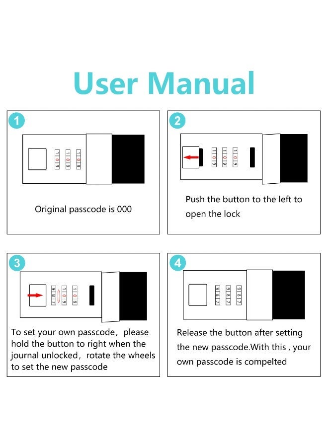 A7 Password Book with Lock Internet Address and Details Organizer Computer Website Logins Hardcover for Home Office Notebook Present Supplies-Retro Style - Image 2