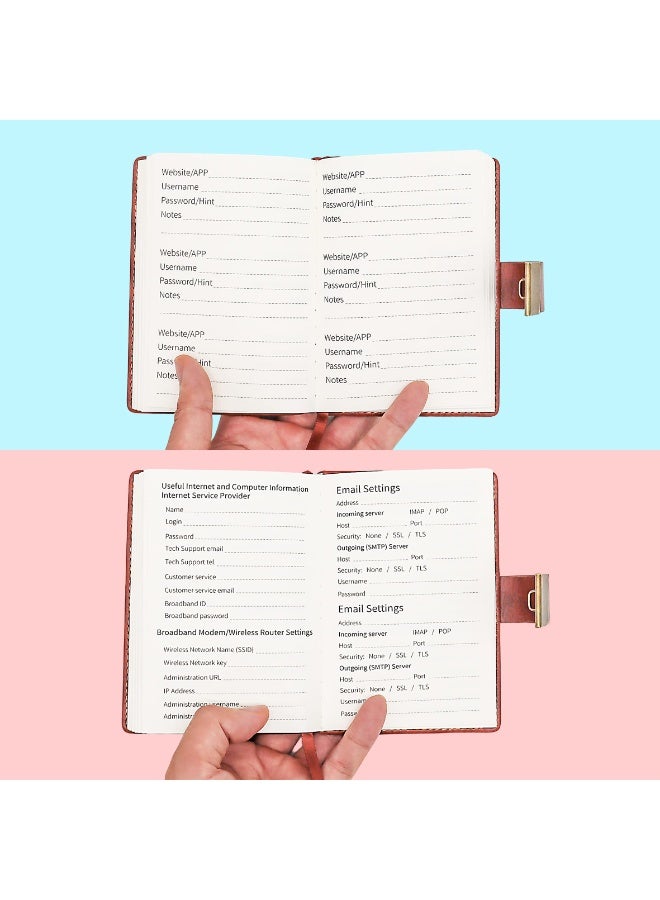 A7 Password Book with Lock Internet Address and Details Organizer Computer Website Logins Hardcover for Home Office Notebook Present Supplies-Retro Style - Image 5