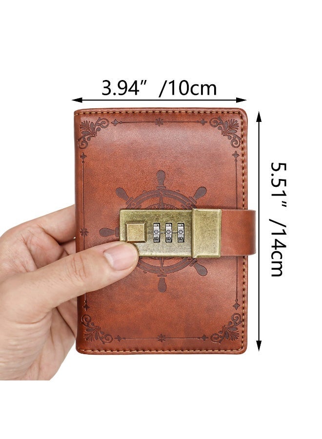 A7 Password Book with Lock Internet Address and Details Organizer Computer Website Logins Hardcover for Home Office Notebook Present Supplies-Retro Style - Image 3
