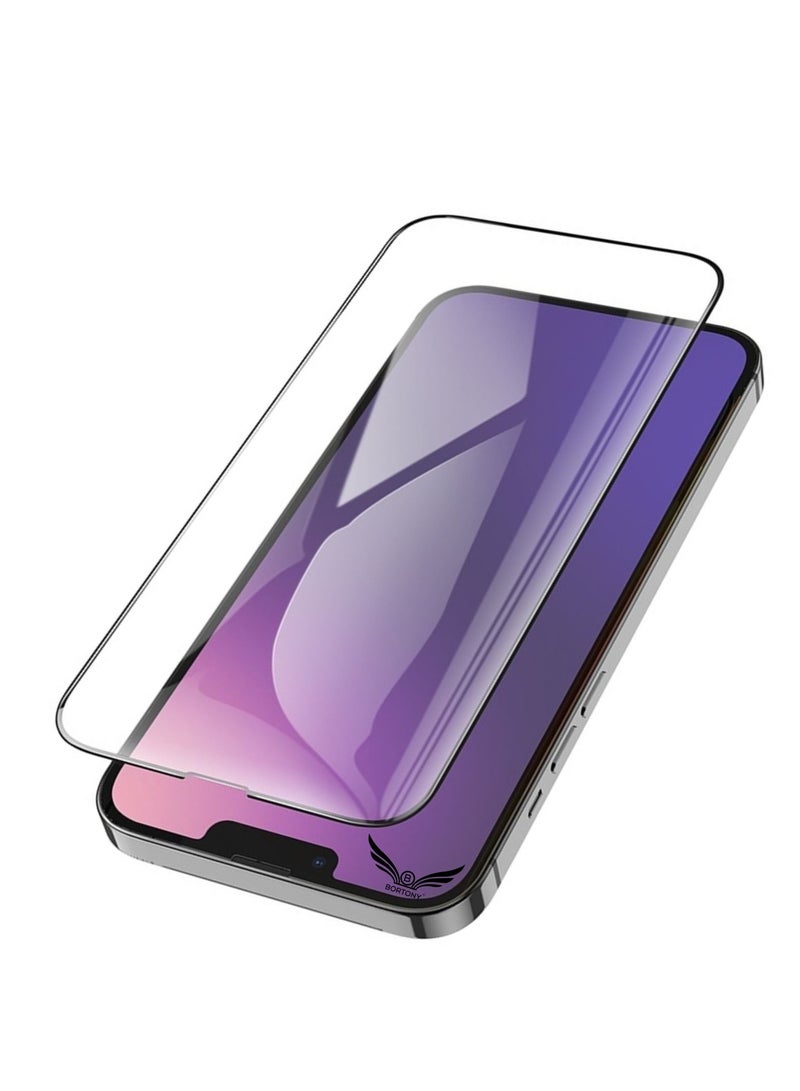 BORTONY Screen Protector For 14/13/13 Pro [6.1 Inch] Compatible with iPhone 14/13/13 Pro Full Coverage 9D Tempered Glass Film For Apple iPhone 14/13/13 Pro Clear/Black - Image 2