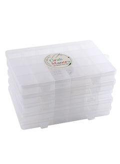 Grab Mantra 4 Pack 24 Grids Plastic Storage Jewelry Organizer Boxes  (4x6)  - Image 2