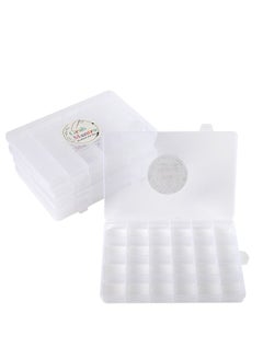 Grab Mantra 4 Pack 24 Grids Plastic Storage Jewelry Organizer Boxes  (4x6)  - Image 1