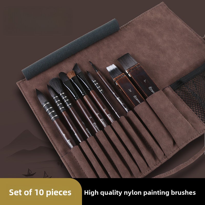 Generic Giorgione Nylon Watercolor Brushes Set Premium Synthetic 10-Piece Figure 
