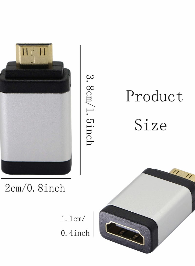 Mini HDMI to Adapter, Male Female 4kx2k Gold Plated Adapter for Raspberry Pi, Camera, Camcorder, DSLR, Tablet, Video Card (Silver, 2Pack) - Image 3