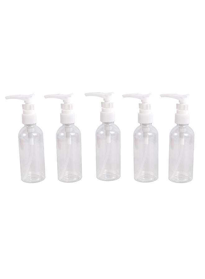 LAWAZIM Plastic Travel Lotion Bottle Set -5 Piece, 80ml- Clear Empty Refillable Pump Bottles with Clip-Lock -Ideal for Skincare Shampoo Essential Oil Hand Sanitizer Toiletries - for Travel and Home Use - Image 2