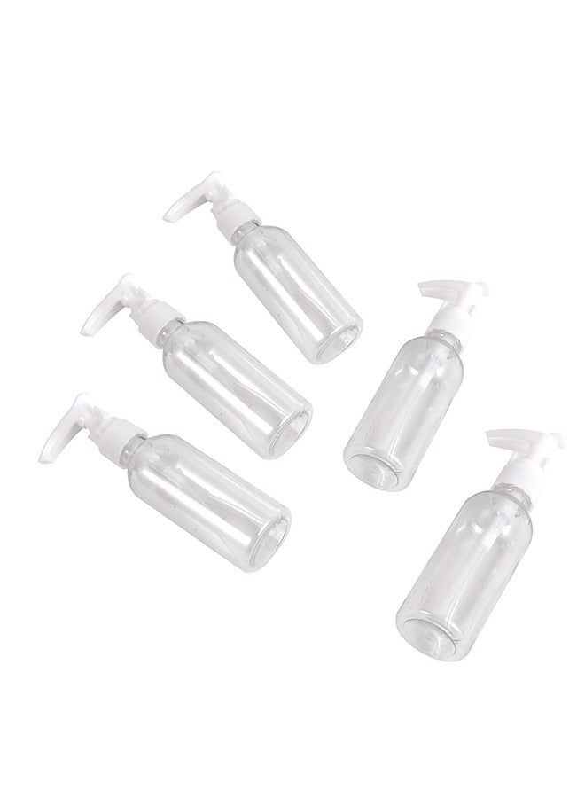 LAWAZIM Plastic Travel Lotion Bottle Set -5 Piece, 80ml- Clear Empty Refillable Pump Bottles with Clip-Lock -Ideal for Skincare Shampoo Essential Oil Hand Sanitizer Toiletries - for Travel and Home Use - Image 4
