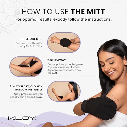 KLOY Bathing Mitt/Glove for Exfoliation, Body Scrubber, Made of Viscose Rayon Fiber - Image 5