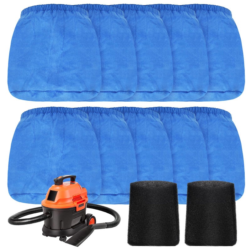 LINNIW 10 Pack VRC2 Cloth Filters for Vacmaster 1.5â€“3.2 Gallon Wet/Dry Vacuums, Compatible with Armor All 1.5 & 2.5 Gallon Shop Vac AA155, AA255, AA255W, Plus 2 Pack VFF21 Foam Filters for Wet Pick-Up - Image 2