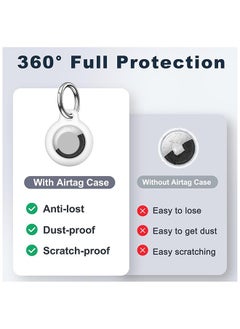 Hihonor 4 Pieces Protective Secure Lock Compatible with AirTag Holder, Anti-Scratch Airtags Key Chain for Apple Air Tags, Airtag Accessories for GPS Item Finder Tracker, Black+White  - Image 5
