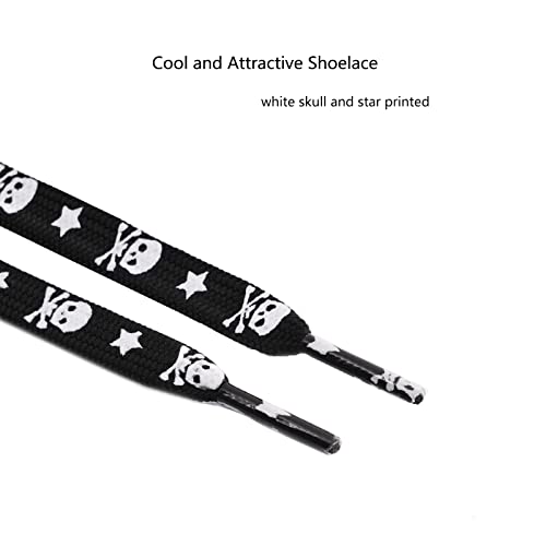 Xiazw 47" Cool Flat Women Men Shoelace Shoe Laces String,2 Pair Pack (Black) - Image 3