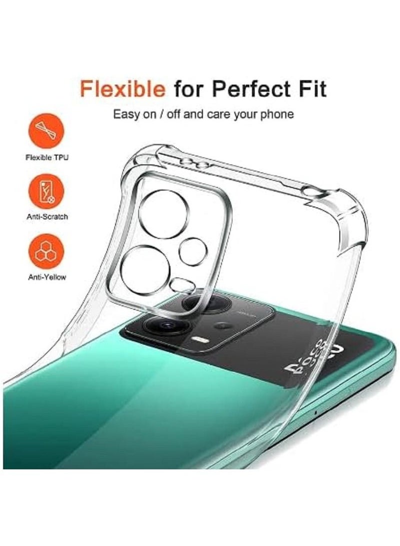 IAF CLEAR BUMPER FULL BODY ANTI-SHOCK CLEAR TPU CASE COVER FOR POCO X5 - Image 2