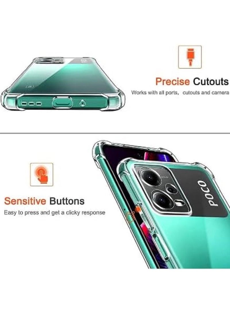 IAF CLEAR BUMPER FULL BODY ANTI-SHOCK CLEAR TPU CASE COVER FOR POCO X5 - Image 3