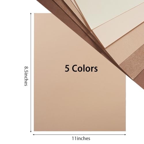 Topeen 30 Sheets 85x11 Color Tones Cardstock Paper 250GSM Thick Paper Cards for Birthday Party Invitations and DIY Crafts Decoration Brown - Image 3