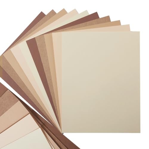 Topeen 30 Sheets 85x11 Color Tones Cardstock Paper 250GSM Thick Paper Cards for Birthday Party Invitations and DIY Crafts Decoration Brown - Image 1