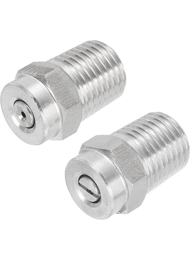 uxcell 304 Stainless Steel Pressure Washer Nozzle, 1/4Npt Thread Spray Tip, 0 Degree And 40 Degree, 1.2Mm Orifice Diameter 1 Set  - Image 1