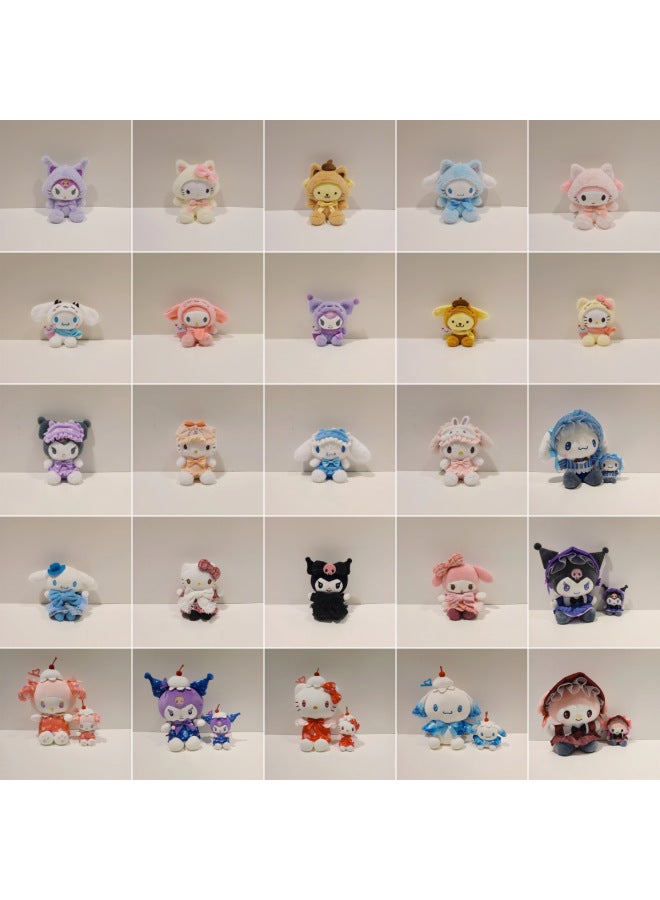 4 Inch Doll Sanlio Kulomi Plush Toy Merlot Hello Kitty Pendant Keychain Doll Doll Batch-Specifications:No. 34 (24 Pcs/pack) (please Place Your Order In Multiples Of 24)-Color:4inch (10cm-12cm)