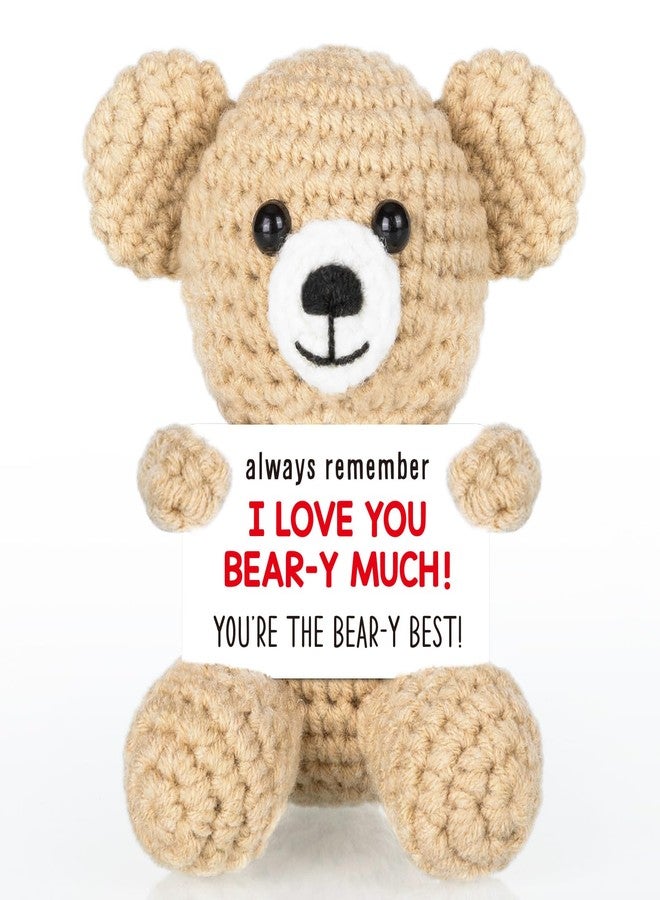 WELLBANEE Gifts For Boyfriend Girlfriend, Funny Christmas Birthday Gifts For Wife Husband, Couples Gift Ideas, Handmade Emotional Support Crochet Bear Gifts Anniversary Valentine Day Gifts For Her Him - Image 1