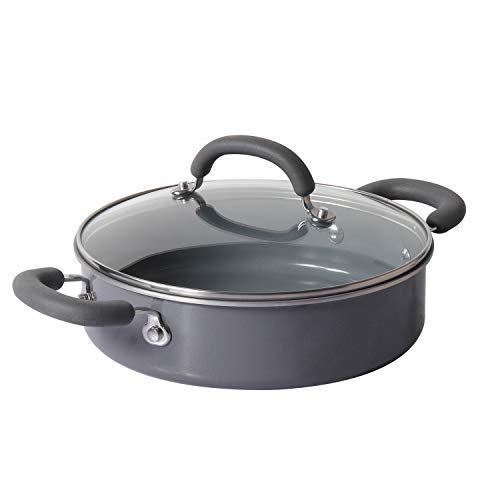 Meyer Anzen Healthy Ceramic Coated Cookware Sauteuse with Glass Lid, 24 cm , Grey - Image 1