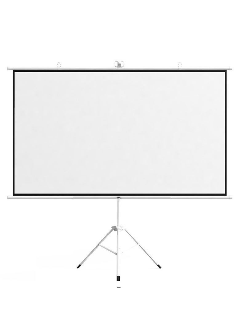 84 inch 16:9 Portable Projector Screen, White Fiberglass Material, 2-in-1 Wall Mount & Tripod Stand ET84W-169 for Outdoor and Indoor