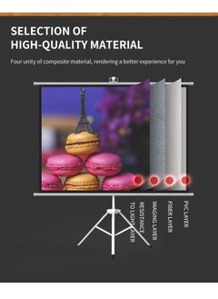 ET-LIFE 84 inch 16:9 Portable Projector Screen, White Fiberglass Material, 2-in-1 Wall Mount & Tripod Stand ET84W-169 for Outdoor and Indoor  - Image 4