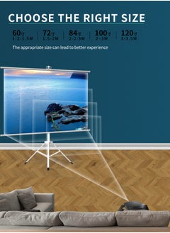ET-LIFE 84 inch 16:9 Portable Projector Screen, White Fiberglass Material, 2-in-1 Wall Mount & Tripod Stand ET84W-169 for Outdoor and Indoor  - Image 5