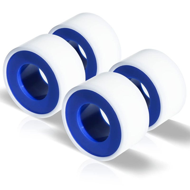 VOTMELL 4 Rolls 3/4 Inch(W) X 520 Inches(L) Teflon Tape for Plumbers, PTFE Thread Seal, Pipe Sealing, Shower Head - White - Image 1