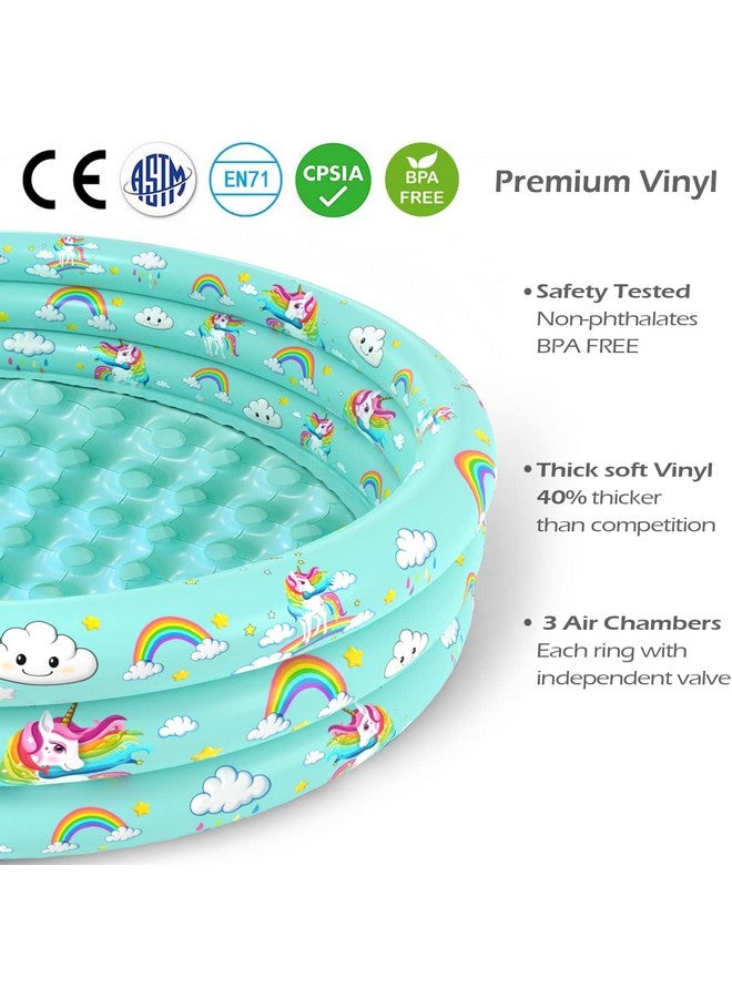 Jasonwell Inflatable Baby Kiddie Pool - Kids Paddling Pool Toddler Baby Swimming Pool Blow Up Ball Pit Pool Infant Wading Pool For Backyard (51In Unicorn) - Image 3