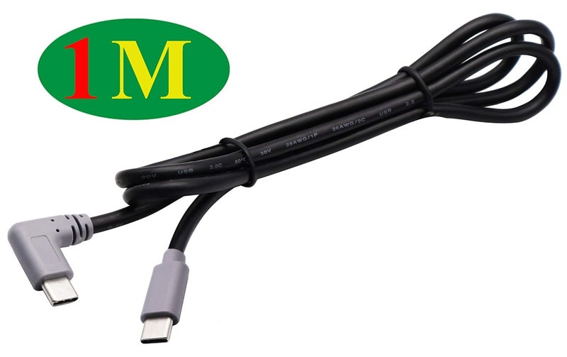 zdyCGTime USB Type-C Extender Cable Right & Left 90 Degree Angle USB 2.0 Type C Male to Male Data Sync and Charging Cable for MacBook & Tablet & Smartphone and More Type C USB Devices(1M/3ft Type c) - Image 2