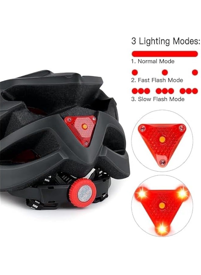 TRASSLE Bike Helmets for Adults,Mountain Cycle Helmet with Rear Light (3 Flashing Modes) and Detachable Sun Visor,Integrated Molding, Adjustable Size for Mountain & Road Bike  - Image 2