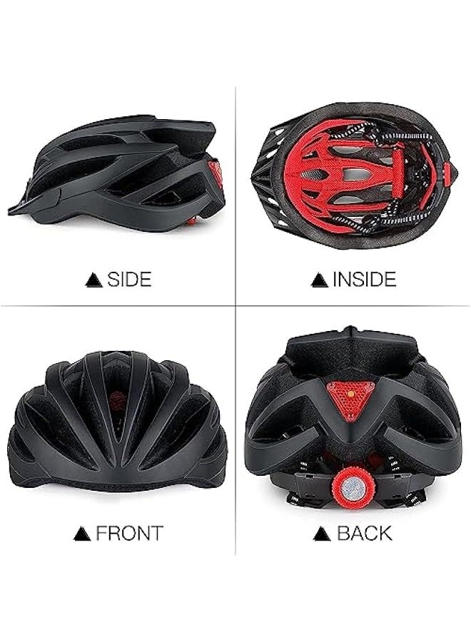 TRASSLE Bike Helmets for Adults,Mountain Cycle Helmet with Rear Light (3 Flashing Modes) and Detachable Sun Visor,Integrated Molding, Adjustable Size for Mountain & Road Bike  - Image 4