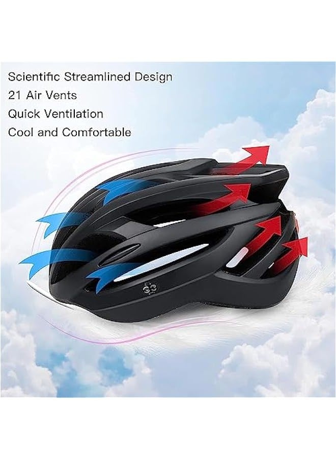 TRASSLE Bike Helmets for Adults,Mountain Cycle Helmet with Rear Light (3 Flashing Modes) and Detachable Sun Visor,Integrated Molding, Adjustable Size for Mountain & Road Bike  - Image 5