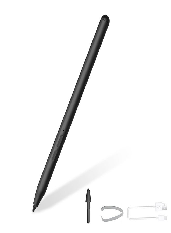 hacey Stylus Pen for HP Envy X360, Pavilion X360, Specter X360 Touch Screen Devices Rechargeable MPP 2.0 Tilt with 4096 Pressure Sensitivity Palm Rejection, Fast Charging, Magnetic Attachment, Black - Image 1