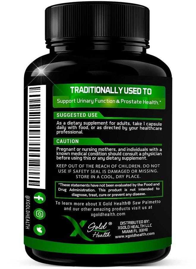 Saw Palmetto Pygeum Bark And Beta Sitosterol Supplement  Saw Palmetto Berry Complex Supplements  Urinary Function Prostate Inflammation  Dht Blocker For Hair Growth 120 Veggie Caps Made In Usa
