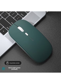 Wireless Mouse Charging Mute Bluetooth Dual-mode Home Office Laptop Desktop External Unlimited-Color:▓Dark Night Green/wireless Version [silent + Rechargeable] - Free Mouse Pad - Official Standard░