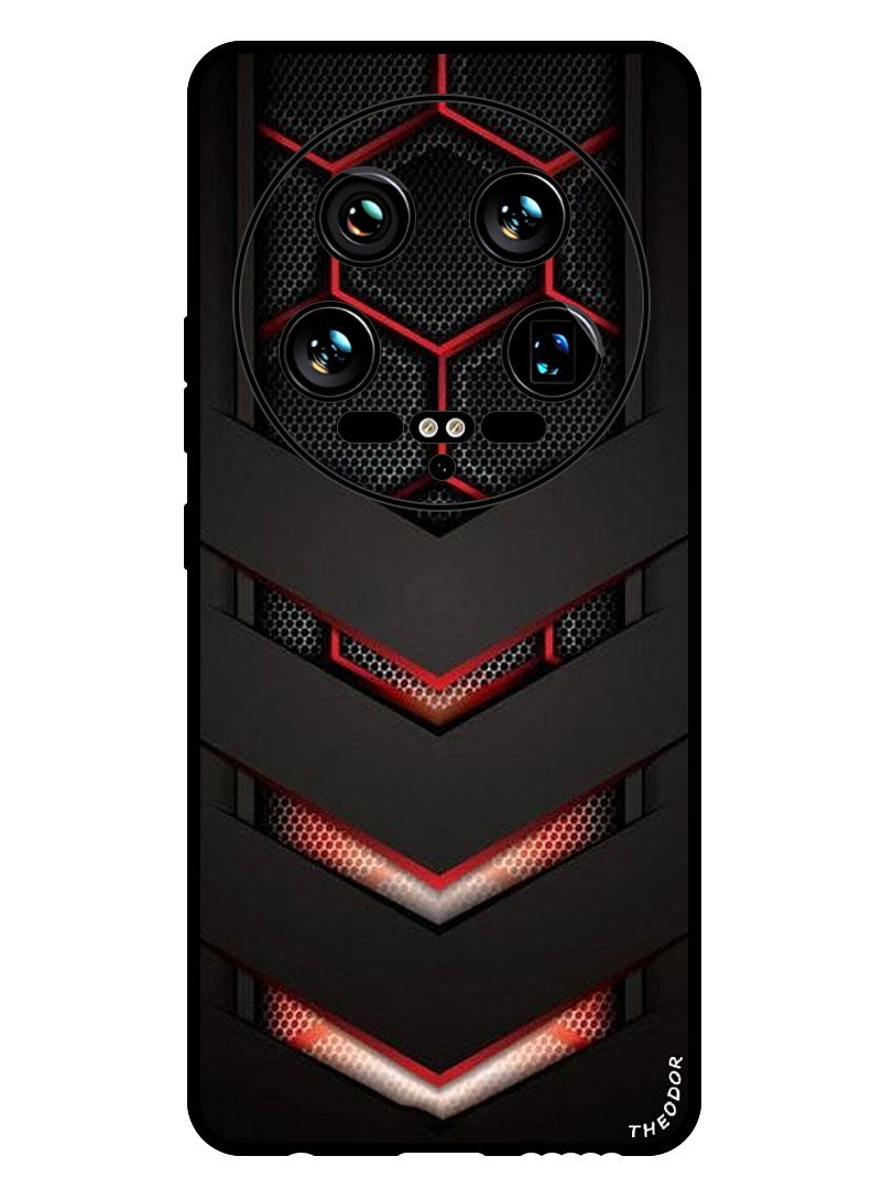 Theodor Protective Case Anti Scratch Shock Proof Bumper Cover For Xiaomi 14 Ultra red & black - Image 1